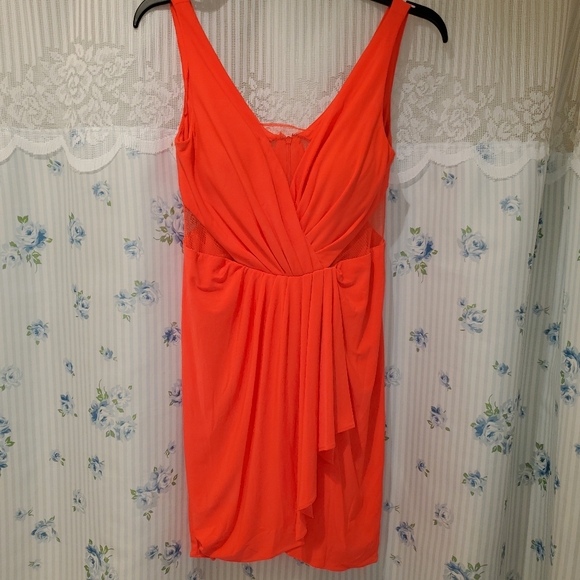 Hailey Adrianna Papell strapless orange party dress sz 4 - Picture 2 of 16